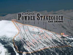 Castle Mountain Powder Stagecoach CAT Skiing Trail Map