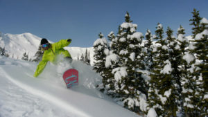 Snowboarding Powder, Marmot Basin, Jasper
