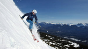 Steep Run, Skier, Marmot Basin, Jasper