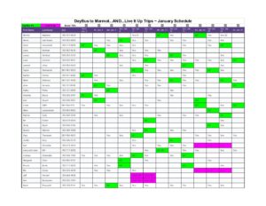 January 2025 REVISED Tour Director Schedule pdf