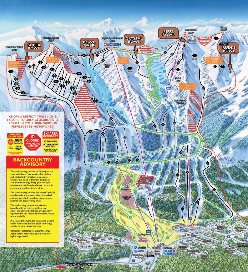 Kicking Horse Trail Map Preview